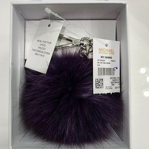 MICHAEL Michael Kors Fur Pom Key Charm (Purple)